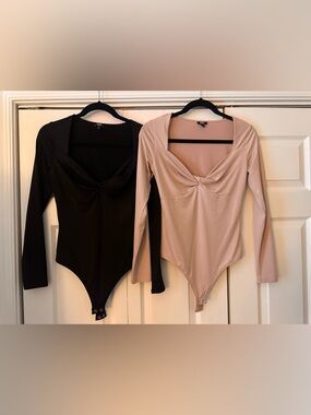 EXPRESS Body Contour Compression Shimmery Body Suits- size small